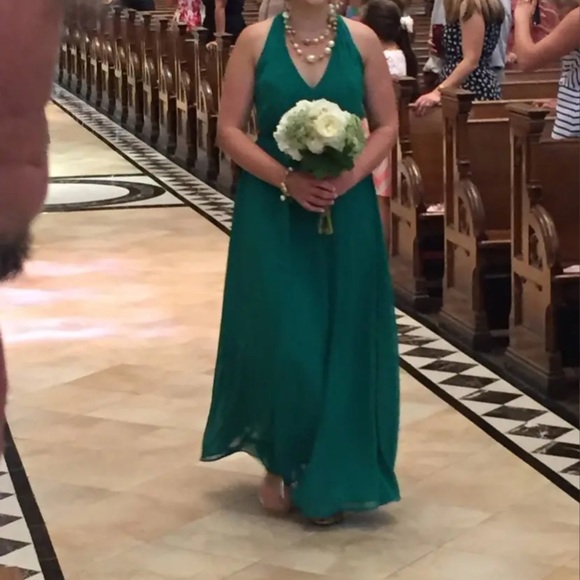 Alfred Angelo Dresses & Skirts - Emerald Green Sleeveless Halter formal bridesmaid wedding dress size 6